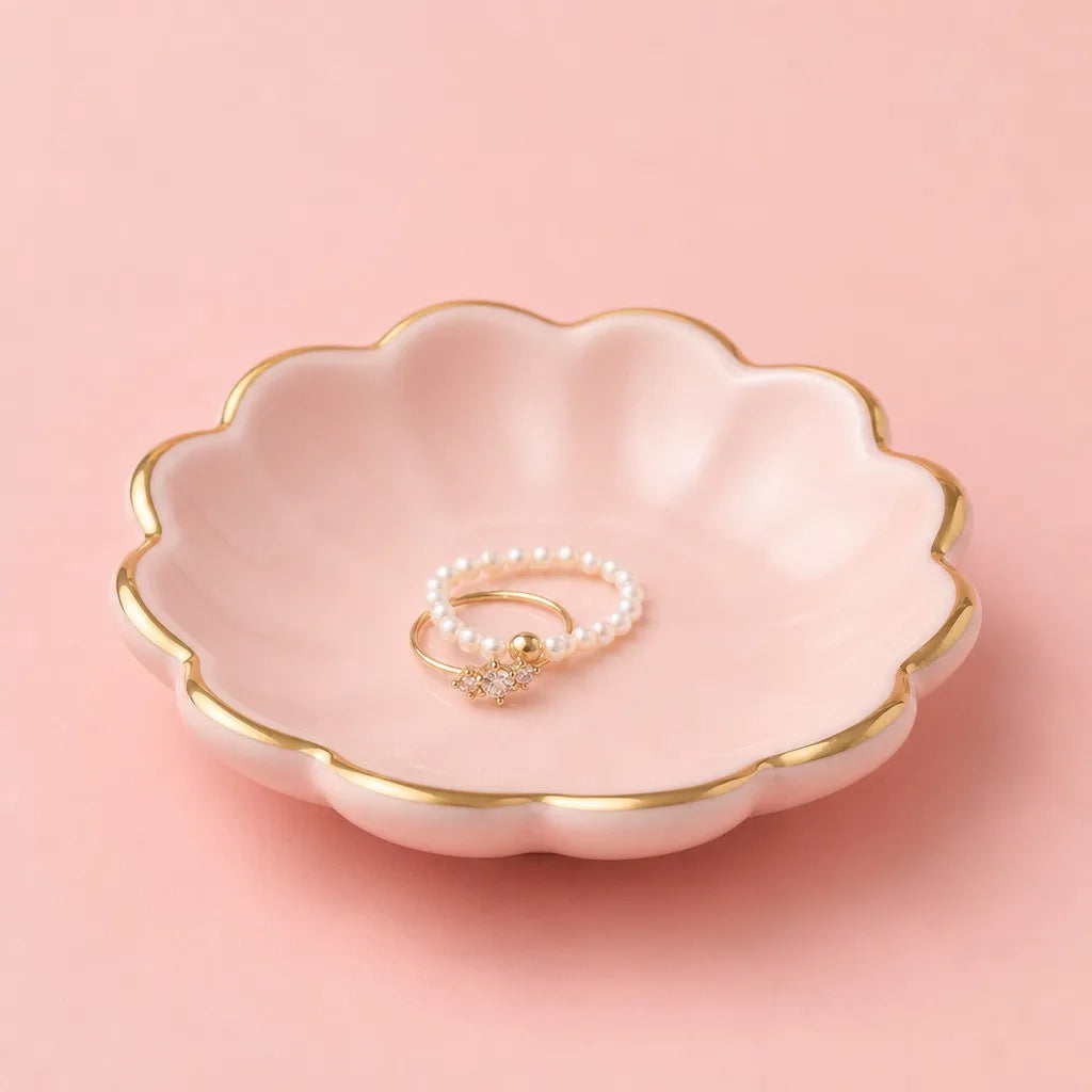 Blush Pink Ceramic Ring Dish - Main View
