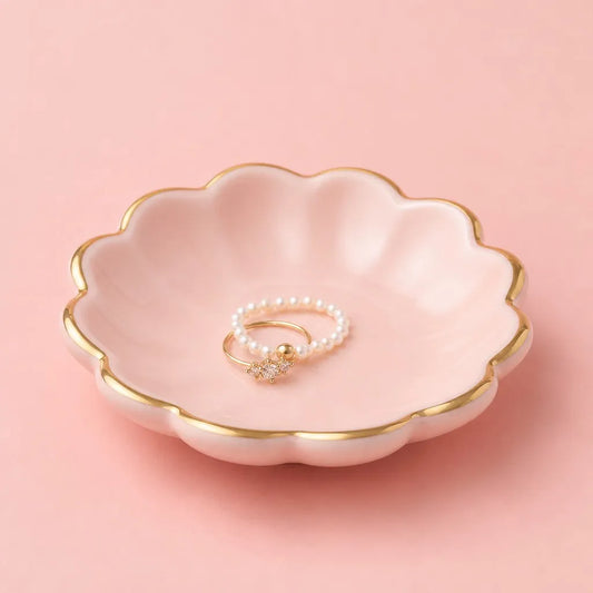 Blush Pink Ceramic Ring Dish - Main View